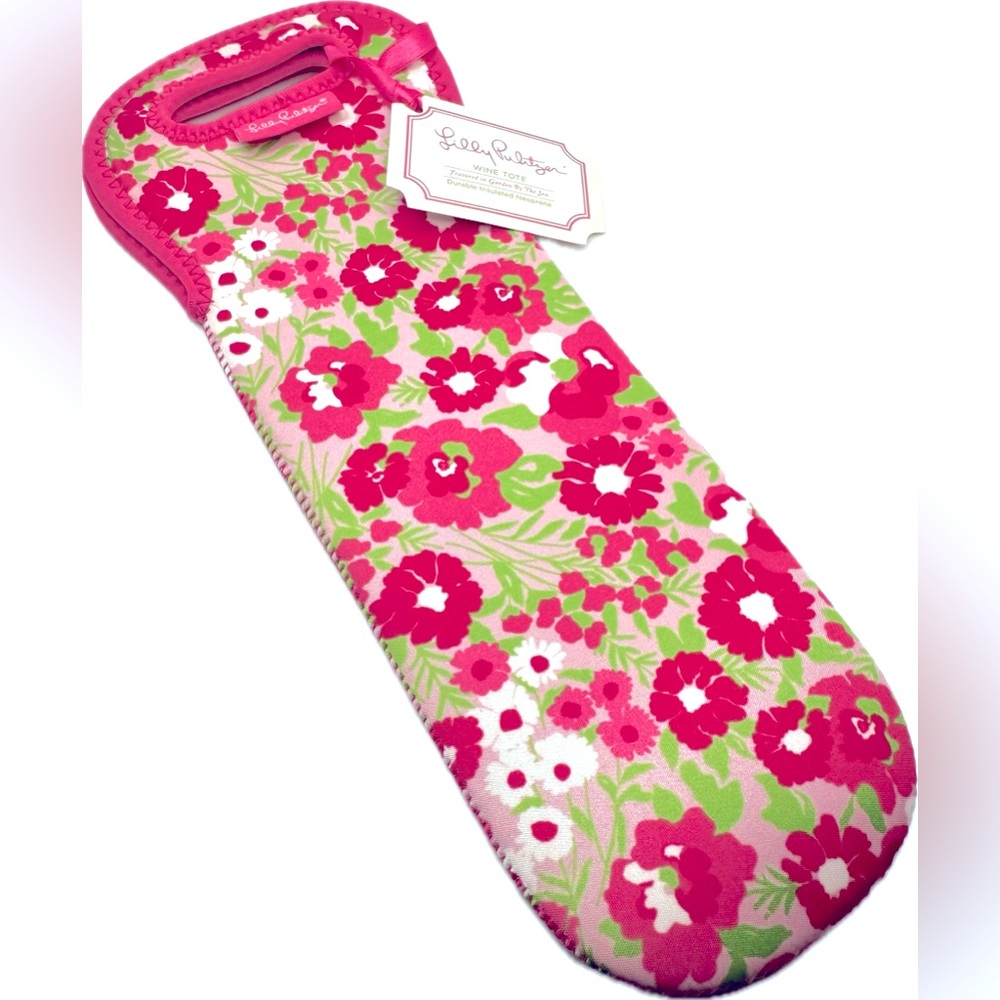 LILLY PULITZER WINE TOTE/ Carrier bag, NWT, Multicolored Floral Design